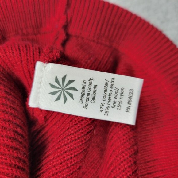 Athleta Dress Womens XS Red Merino Wool Blend V-Neck Long Sleeve Sweater Knit - Picture 5 of 9